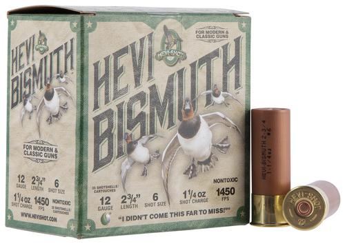HEVI-Shot Hevi-Bismuth Waterfowl Shotshells HS14706, 12 Gauge, 2-3/4", 1450 fps, #6 Shot, 25 Rds/bx