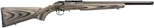 Ruger American Rimfire Target Bolt Action Rifle 8349, 22 Win Mag Rimfire (WMR), 18", Laminate Black Stock, Blued Finish, 9 Rd
