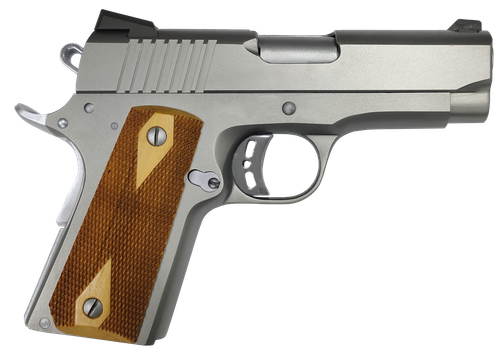 Rock Island Armory Rock Standard CS Pistol 56829, 9mm Luger, 3.60in, Wood Double Checkered Grips, Matte Stainless Finish, 8 Rds