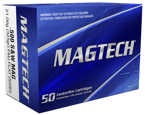 Magtech Sport Hunting Handgun Ammunition 500D, 500 S&W, Full Metal Jacket (FMJ), 325 GR, 1801 fps, 20 Rd/bx