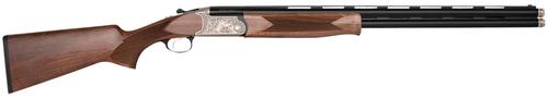 Charles Daly 202A Full Size Shotgun 930344, 28 Gauge, 26", 3" Chmbr, Silver Engraved Receiver, Walnut Wood Fixed Checkered Stock