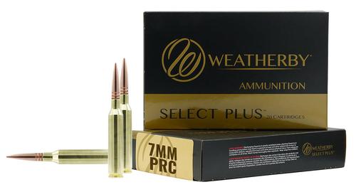 Weatherby Select Plus Rifle Ammunition M7PRC177HCB, 7mm PRC, Custom Hammer, 177 GR, 2925 fps, 20 Rd/Bx