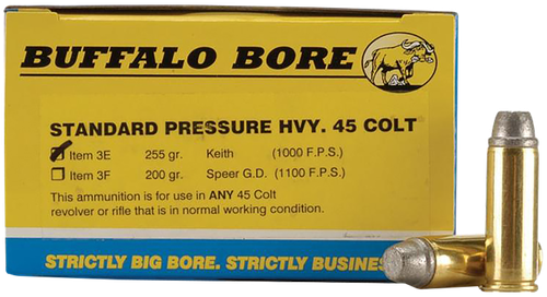Buffalo Bore Handgun Ammunition 3E/20, 45 Colt, Soft Case, 255 GR, 1000 fps, 20 Rd/Bx