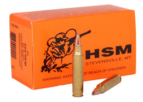 HSM Varmint Rifle Ammunition 2232, 223 Remington, SP, 55 gr, 3050 fps, 50 Rd/Bx