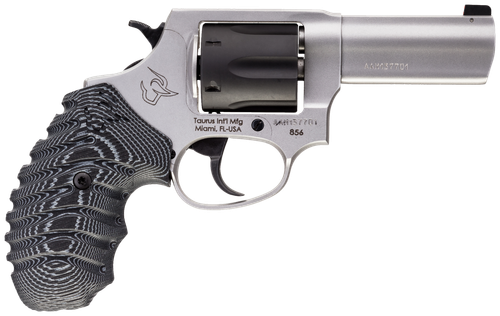 Taurus 856 Defender Revolver 285635NSVZ, 38 Spl +P, 3", Black & Gray VZ Grip, Matte Stainless Finish, 6 Rd