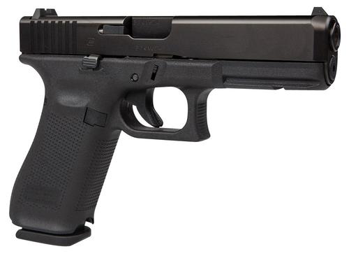 Glock G17 Gen5 Pistol G17517AUT, 9mm Luger, 4.49", Picatinny Rail, Modular Backstrap, Black Finish, 17 Rds