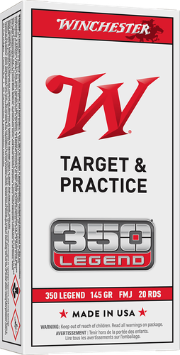 Winchester USA Rifle Ammunition USA3501, 350 Legend, Full Metal Jacket, 145 GR, 2350 fps, 20 Rd/bx