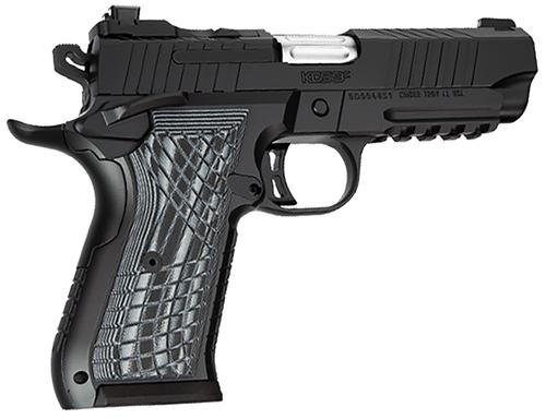 Kimber KDS9C Optic Ready Pistol 3100017, 9mm Luger, 4.60in, nc 3100017 KDS9C 9mm 10+1 4.09" KimPro Black Front and Rear Serrations Stainless Steel Slide Black Gray and Black Crosshatch Cut G-10 Grips