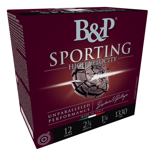 Baschieri & Pellagri Sporting Clays Target Loads CA1T03SPA053 12 Gauge, 2-3/4", 1-1/8 oz, 1330 fps, #8 Shot, 25 Rd/Bx