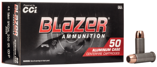 CCI Blazer Handgun Ammunition 3556, 44 Special, Jacketed Hollow Point (JHP), 200 GR, 920 fps, 50 Rd/bx