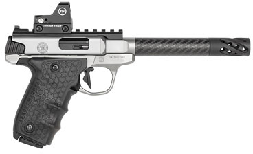 Smith & Wesson SW22 Victory Pistol w/Crimson Trace Red Dot 12081, 22LR, 6 in Carbon Barrel, Tandemkross Grip, Stainless Finish, 10 rd