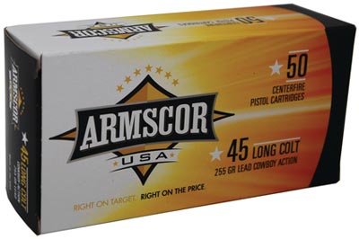Armscor Pistol Ammunition FAC45LC-1N, 45 Long Colt, Lead, 255 GR, 50 Rd/bx