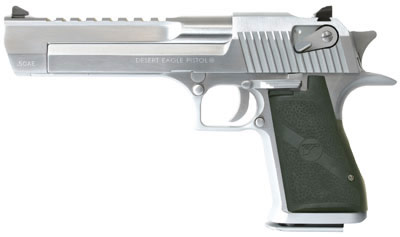 Magnum Research Desert Eagle Mark XIX Pistol DE44BC, 44 Rem Mag, 6 in BBL, Black Rubber Grip, Bright Chrome Finish, 8 Rd