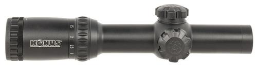 Konus KonusPro M-30 Rifle Scope 7182, 1-6x, 24mm Obj, Black, Dual Illumination Engraved Circle Dot Reticle