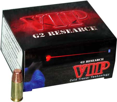 G2 Research V.I.P. Cold Tracer Pistol Ammunition G2VIP9MM, 9mm, Cold Tracer, 95 GR, 1200 fps, 20 Rd/bx