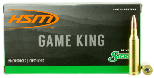 HSM Game King Rifle Ammunition 2439N, 243 Winchester, Hollow Point Boat Tail, 85 GR, 3000 fps, 20 Rd/Bx