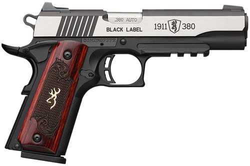 Browning 1911-380 Black Label Medallion Pro 051971492, 380 ACP, 4.25", Rosewood Grips, Matte Black Finish, 8 Rds