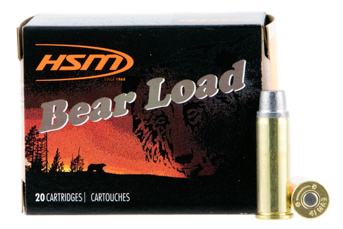 HSM Bear Load Pistol Ammunition 414N20, 41 Rem Mag, Semi Wadcutter (SWC), 230 gr, 1233 fps, 20 Rd/Bx