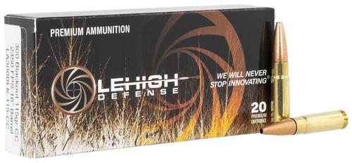 Wilson Combat Rifle Ammunition LA300BLK115CC, 300 Blackout, Lehigh Defense Controlled Chaos, 115 gr, 2350 fps, 20 Rd/Bx