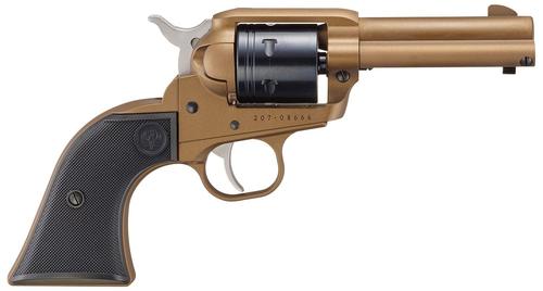 Ruger Wrangler SAO Revolver 2054, 22 LR, 3.75", Black Checkered Polymer Grips, Burnt Bronze Cerakote, 6 Rd