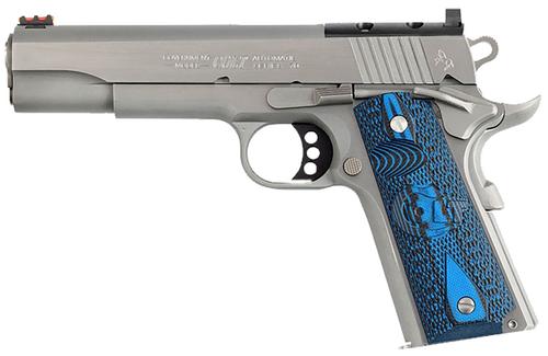 Colt Competition Government Optic Ready Pistol O1070CCSOR, 45 ACP, 5in, Checkered Blue G10, Stainless Finish, 8 Rds