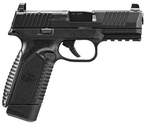 FN Herstal 545 MRD Full Size Pistol 66101387, 45 ACP, 4.10", Black Polymer Grips, Black Finish, Optic Ready, Ambidextrous, 15 Rds