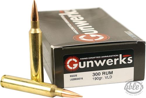 Gunwerks Berger ELD-M Rifle Ammunition M6637, 300 RUM, 225 gr, 2958 fps, 20 Rd/Bx