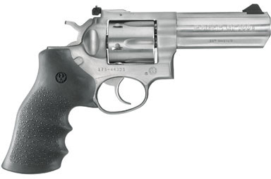 Ruger KGP-141 Double Action Revolver 1705, 357 Magnum, 4 in Hvy BBL, Rubber Grip, Satin Stainless Finish, 6 Rd, Adj Sights
