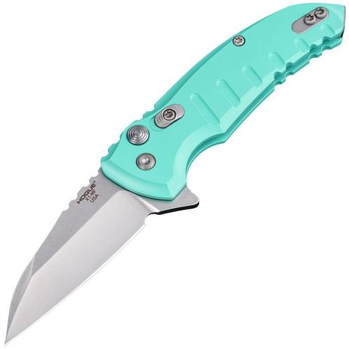 Hogue X-1 MicroFlip Folding Knife w/Wharncliffe Blade, Aquamarine (24163)