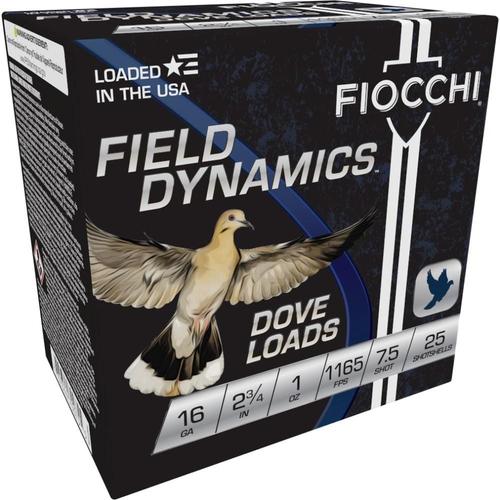 Fiocchi Game/Target 16GT75, 16 Gauge, 2-3/4", 1 oz, 1165 fps, #7.5 Lead Shot, 25 Rds/Bx