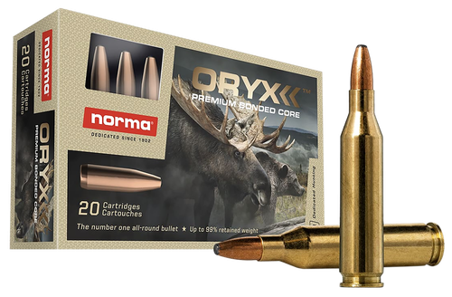 Norma Oryx Rifle Ammunition 20160332, 243 Win, 100 gr, 2985 fps, 20 Rd/Bx
