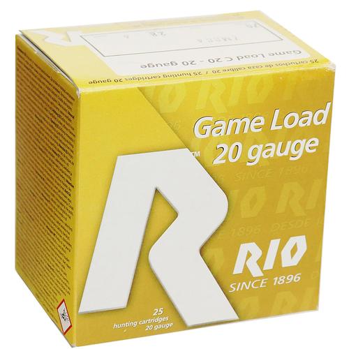 Rio Game Load Shotshells RC20MGN6, 20 Gauge, 3", 1 1/4 oz, 1250 fps, #6 Lead Shot, 25 Rds/box
