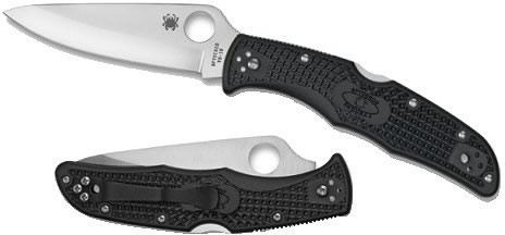 Spyderco Endura Clip Point Blade Folding Knife w/Black Nylon Handle C10PBK