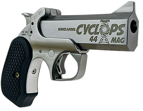 Bond Cyclops Big Bore Pistol BACYP, 44 Mag, 4.25in, Black Extended B6 Resin Grips, Matte Stainless Finish, 1 Rd