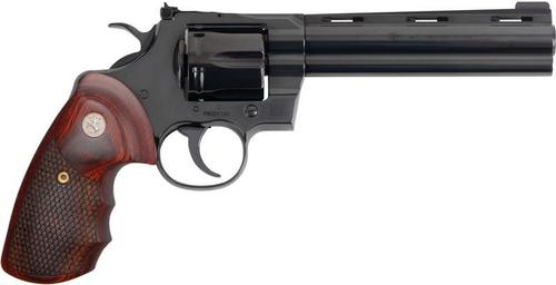 Colt Python Revolver PYTHON-B6WBB-TLS, 357 Magnum, 6in, Snake Scale Walnut Grips, 6 Rds
