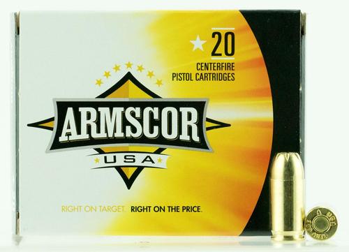 Armscor Pistol Ammunition FAC3803N, 380 Automatic Colt Pistol ACP, JHP, 95 GR, 993 fps, 20 Rd/bx