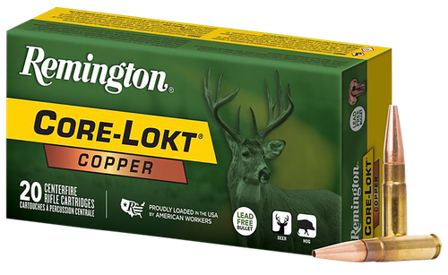 Remington Core-Lokt Copper Rifle Ammunition R27857, 300 Blackout, Copper Hollow Point, 120 gr, 2100 fps, 20 Rd/Bx