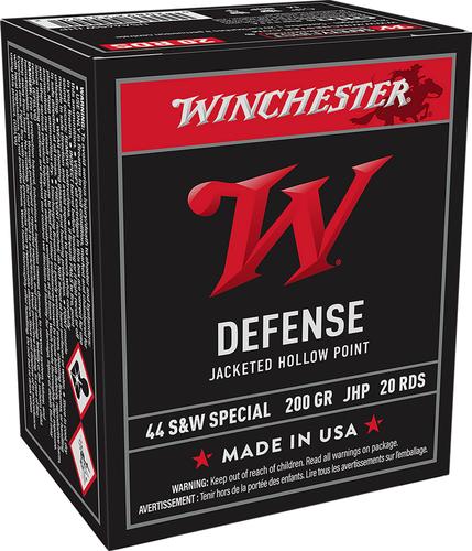 Winchester USA Pistol Ammunition USA44SWJHP, 44 S&W Spl, JHP, 200 gr, 900 fps, 20 Rd/Bx
