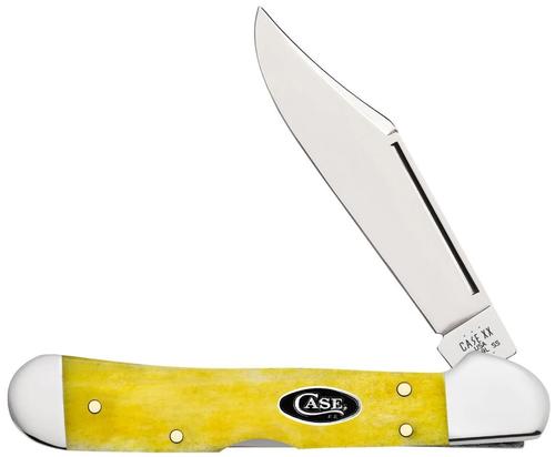 Case Yellow Smooth Bone Mini Copperlock Pocket Knife (20034)