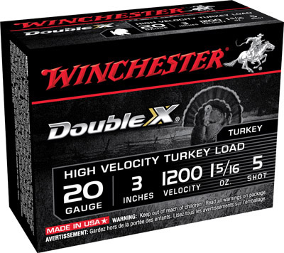 Winchester Supreme High Velocity Turkey Shotshells STH2035, 20 Gauge, 3", 1-5/16 oz, 1200 fps, #5 Copper Pltd Lead Shot, 10 Rd/bx