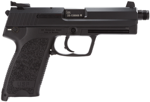 Heckler & Koch USP45 Tactical DA/SA Pistol w/Safety 81000350, 45 ACP, 5.09 in, Polymer Grip, Blue Finish, 12 Rd, Adj Sights