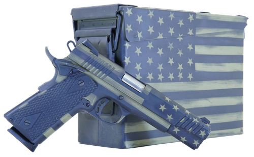 Citadel 1911-A1 Government Pistol w/Ammo Can CITC45FUSBAC, 45 ACP, 5", Green American Flag, 8 Rds