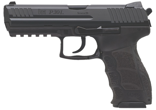 Heckler & Koch P30L V3 Pistol 81001092, 9mm Luger, 4.45in, Black Interchangeable Backstrap, Black Finish, 20 Rds