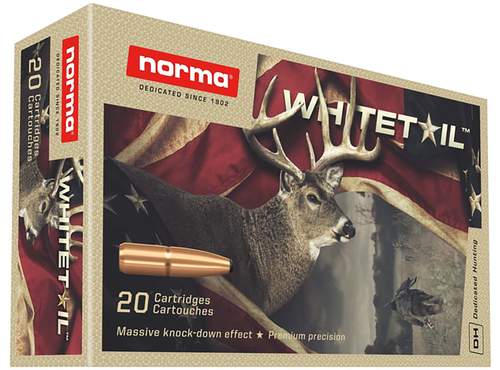 Norma Whitetail Rifle Ammunition 20177382, 308 Winchester, Pointed Soft Point, 150 Gr, 2822 FPS, 20 Rd/bx