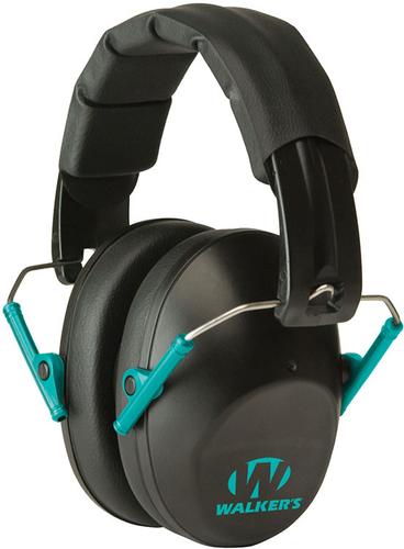 Walker's Pro Low Profile Passive Earmuff, Black/Teal (GWPFPM1BKTL)