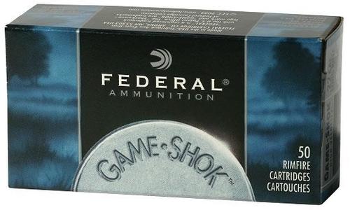 Federal Premium Game-Shok Rimfire Ammunition 712, 22 Long Rifle, Copper Plated HP, 38 GR, 1260 fps, 50 Rd/bx