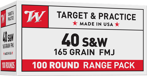 Winchester USA Pistol Ammunition USA40SWVP, 40 S&W, Full Metal Jacket (FMJ), 165 GR, 1060 fps, 100 Rd/b