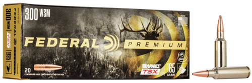 Federal Premium Vital-Shok Rifle Ammunition P300WSMG, 300 WSM, Barnes Triple Shock X-Bullet, 165 GR, 3130 fps, 20 Rd/bx