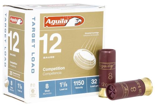 Aguila Competition Target Shotshells 1CHB1280, 12 Gauge, 2-3/4", 1 1/8 oz, 1150 fps, #8 Lead Shot, 25 Rds/bx