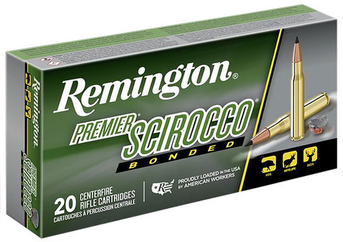 Remington Premier Rifle Ammunition PRSC243WA, 243 Winchester, Swift Scirocco Bonded, 90 GR, 3120 fps, 20 Rd/bx